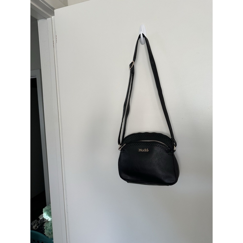 Mudd Black Cross Body Purse Handbag With Gold Hardware